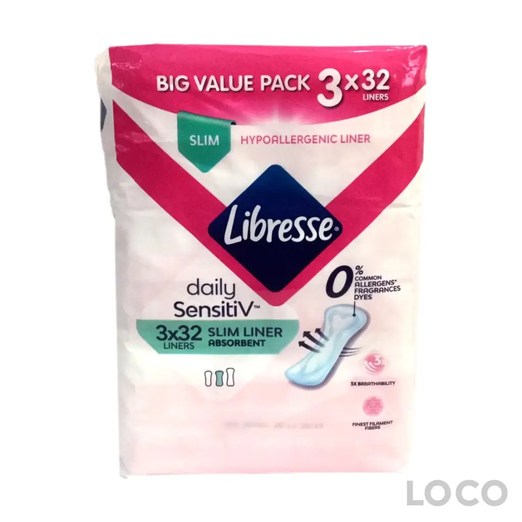 Libresse Sensitiv Slim Pantyliner (3x32s) Big Value Pack -