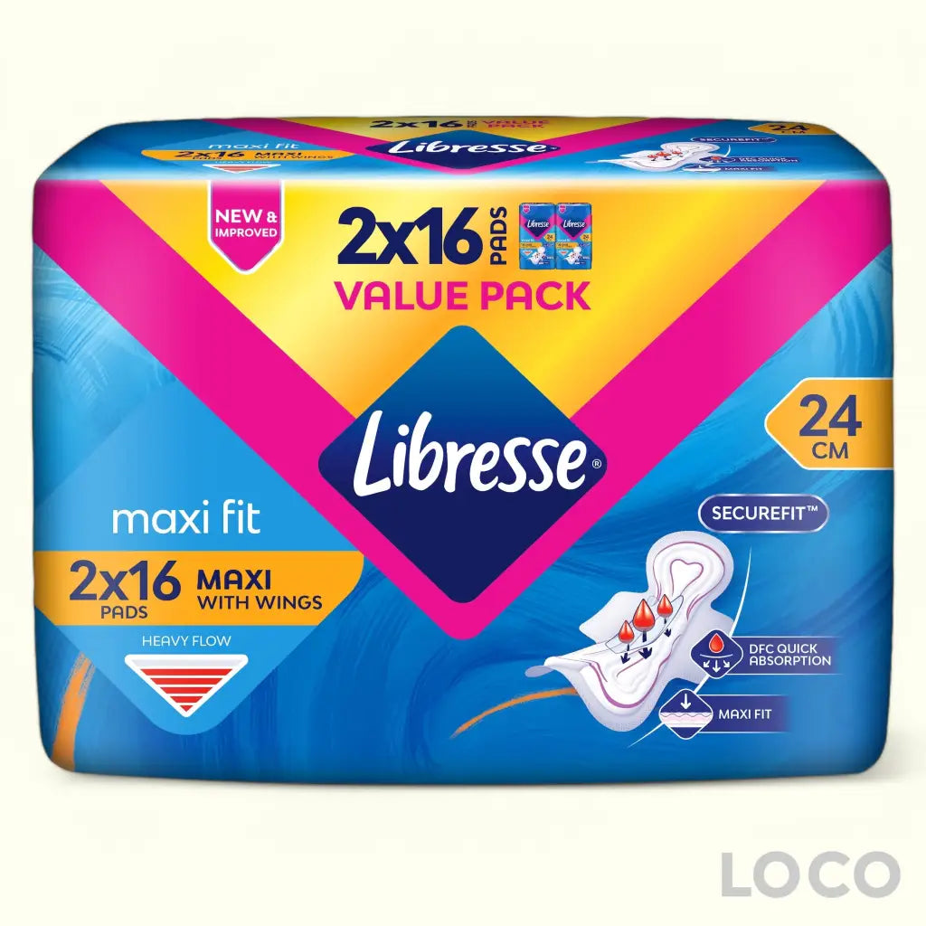 Libresse Unscented Feminine Pads Twin Pack - MaxiW 24cm