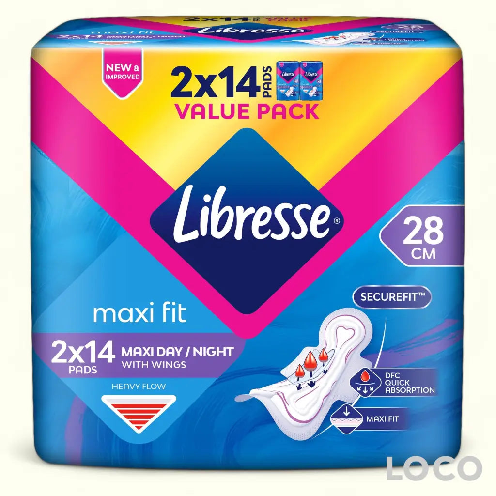 Libresse Unscented Feminine Pads Twin Pack - MaxiW 28cm