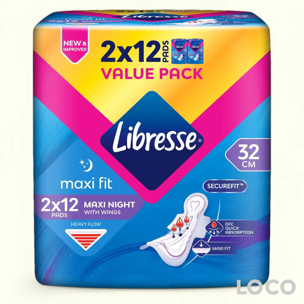 Libresse Unscented Feminine Pads Twin Pack - NightELW 32cm