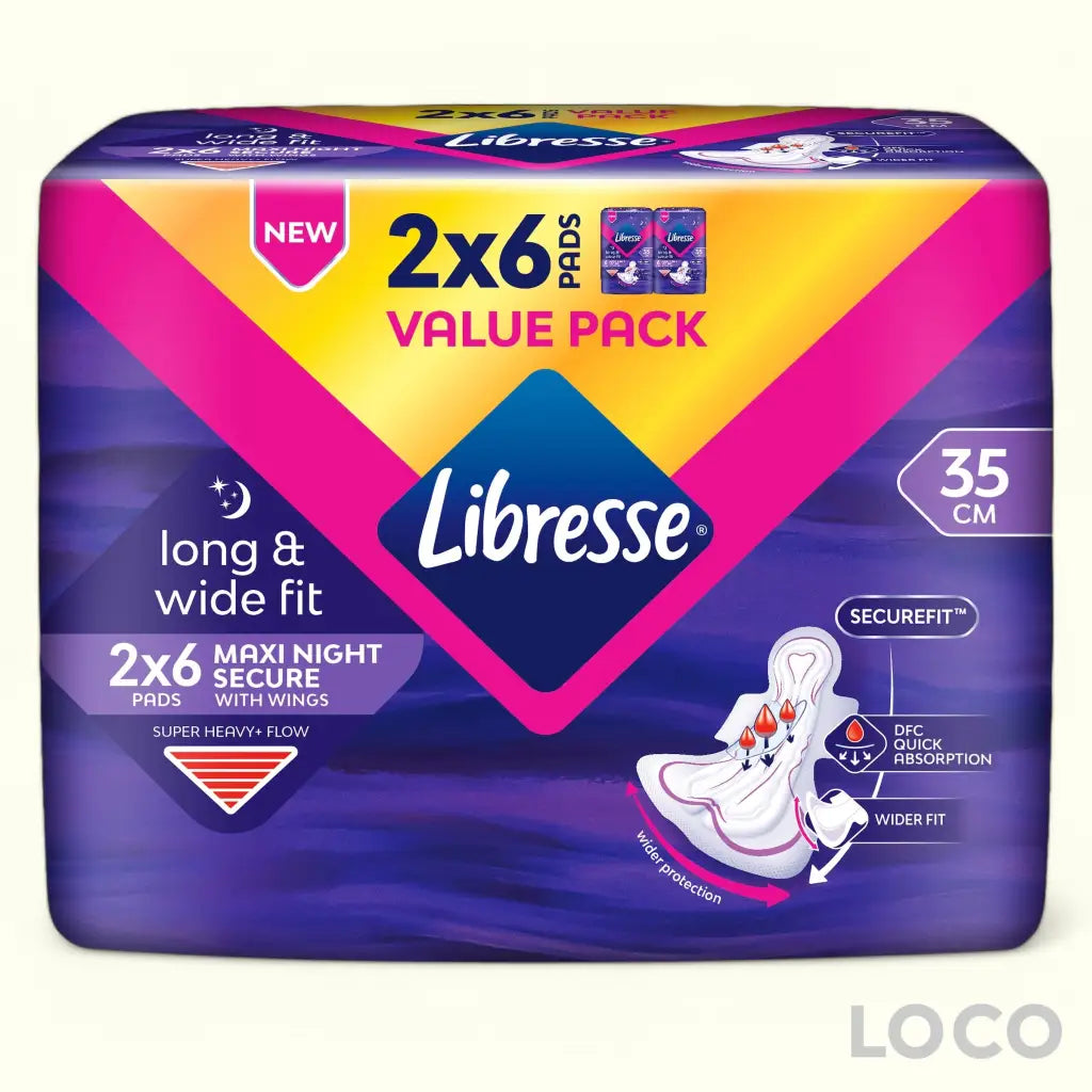 Libresse Unscented Feminine Pads Twin Pack - WBNightW 35cm