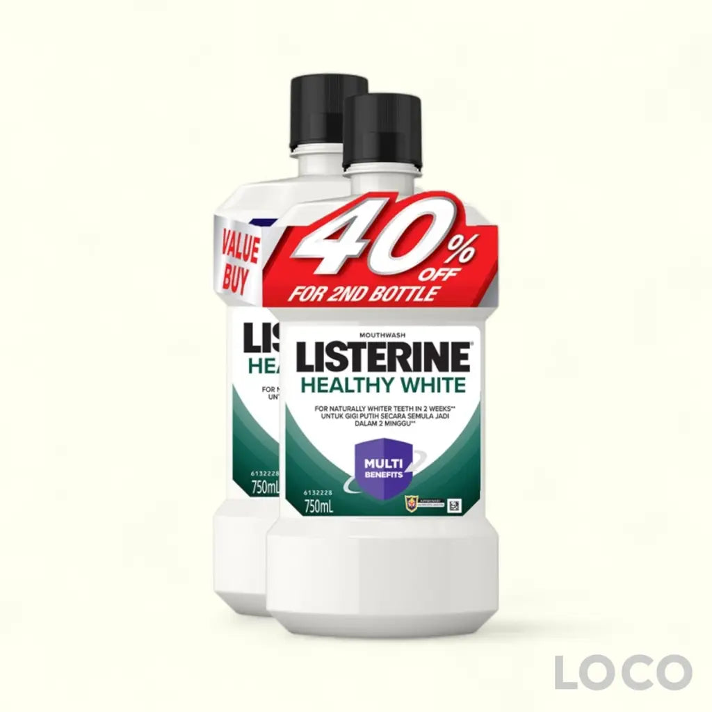 Listerine Mouthwash 750mlX2 Twin Pack - Healthy White