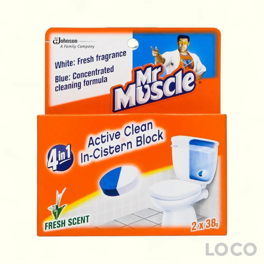Mr Muscle 4In1 Active Clean In-Cistern Block 2X38G