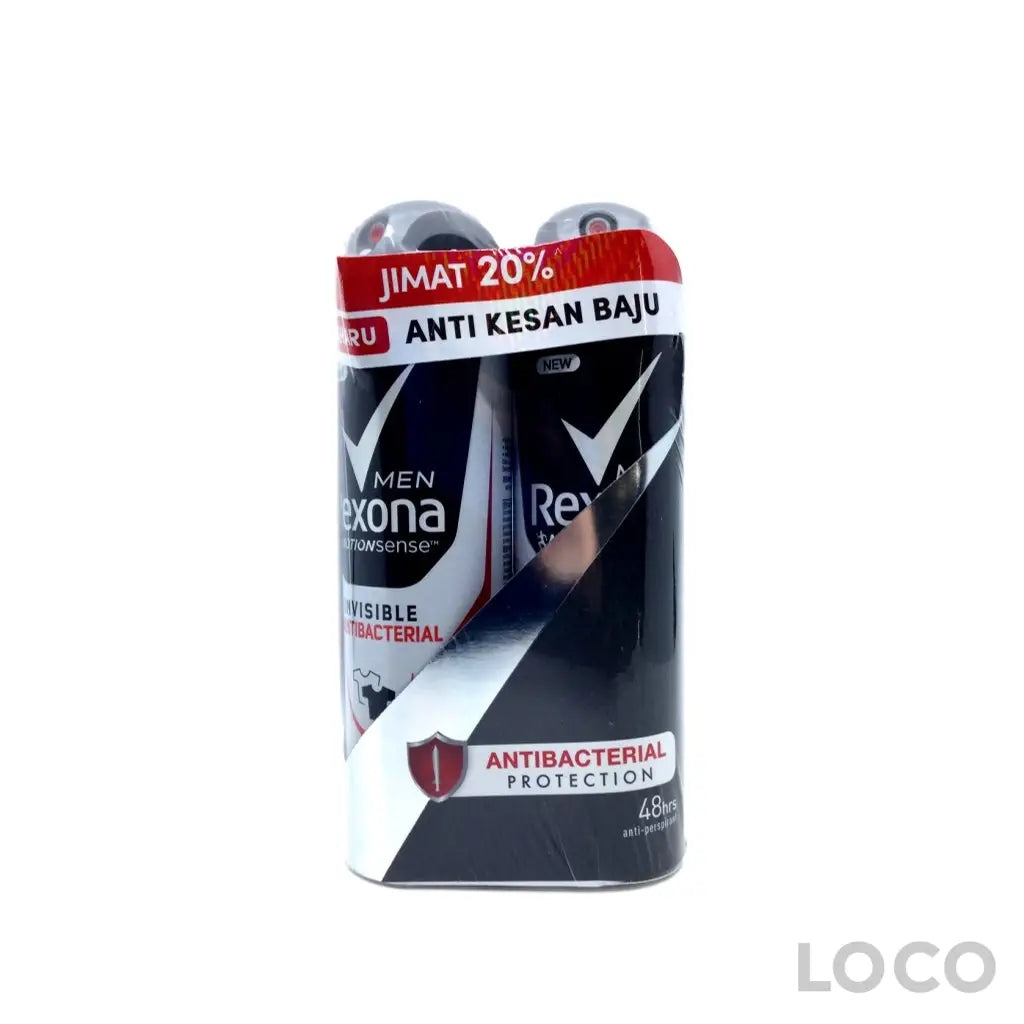 Rexona Men Anti Perspirant Inv Antibac Twin Pack 2X135ml