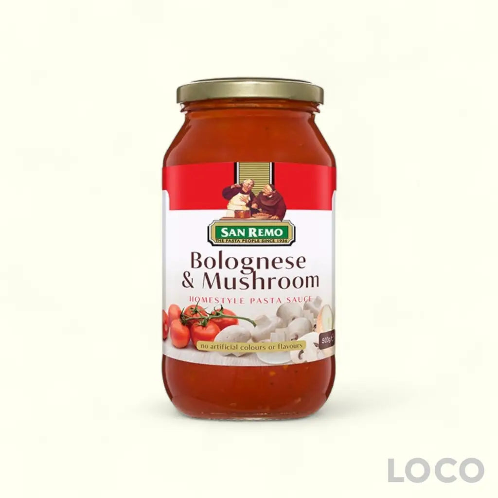 San Remo Pasta Sauce 500G - Bolognese & Mushroom