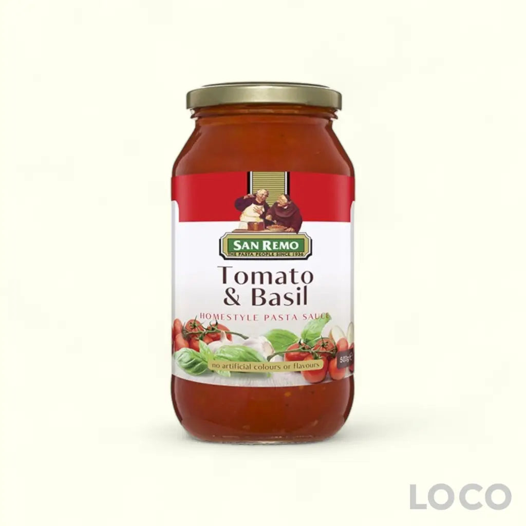 San Remo Pasta Sauce 500G - Tomato & Basil