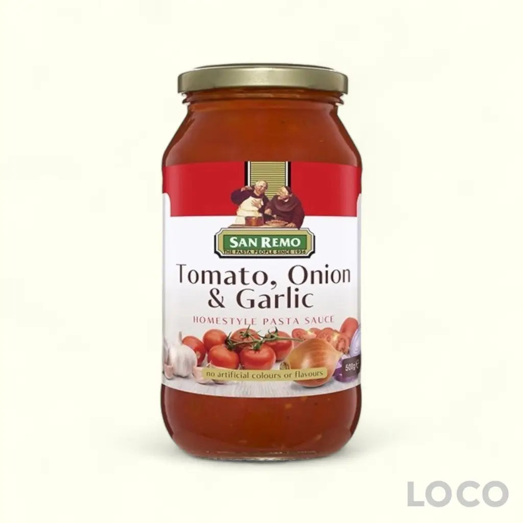 San Remo Pasta Sauce 500G - Tomato Onion & Garlic