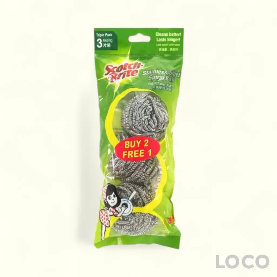 Scotch Brite Stainless Steel Spiral Ball 2S + 1