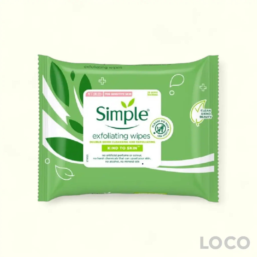 Simple Exfoliating Facial Wipes 25s