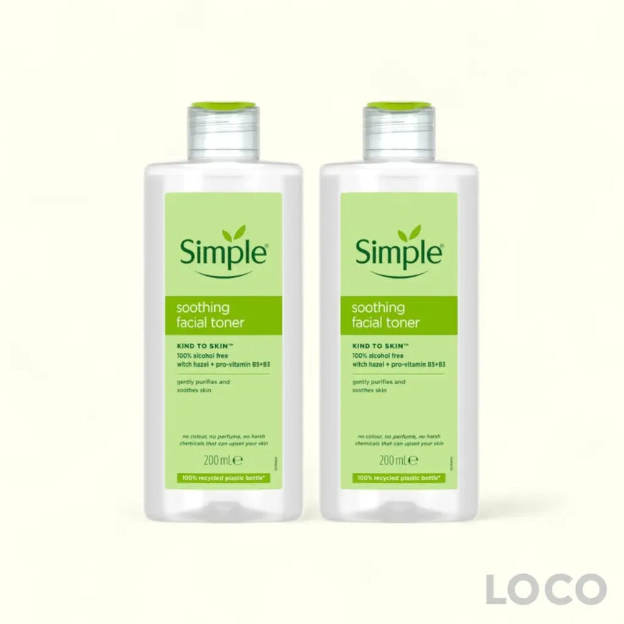 Simple Soothing Facial Toner 200ml Twin Pack