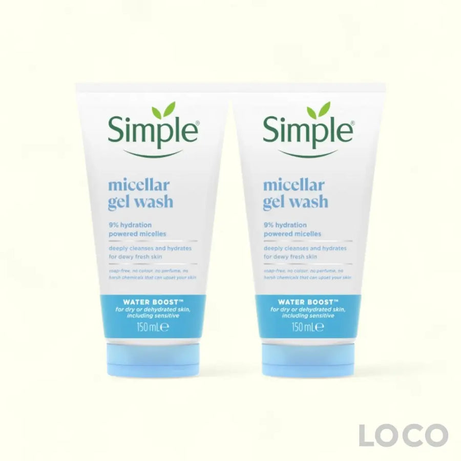 Simple Water Boost Micellar Gel Wash 150ml Twin Pack