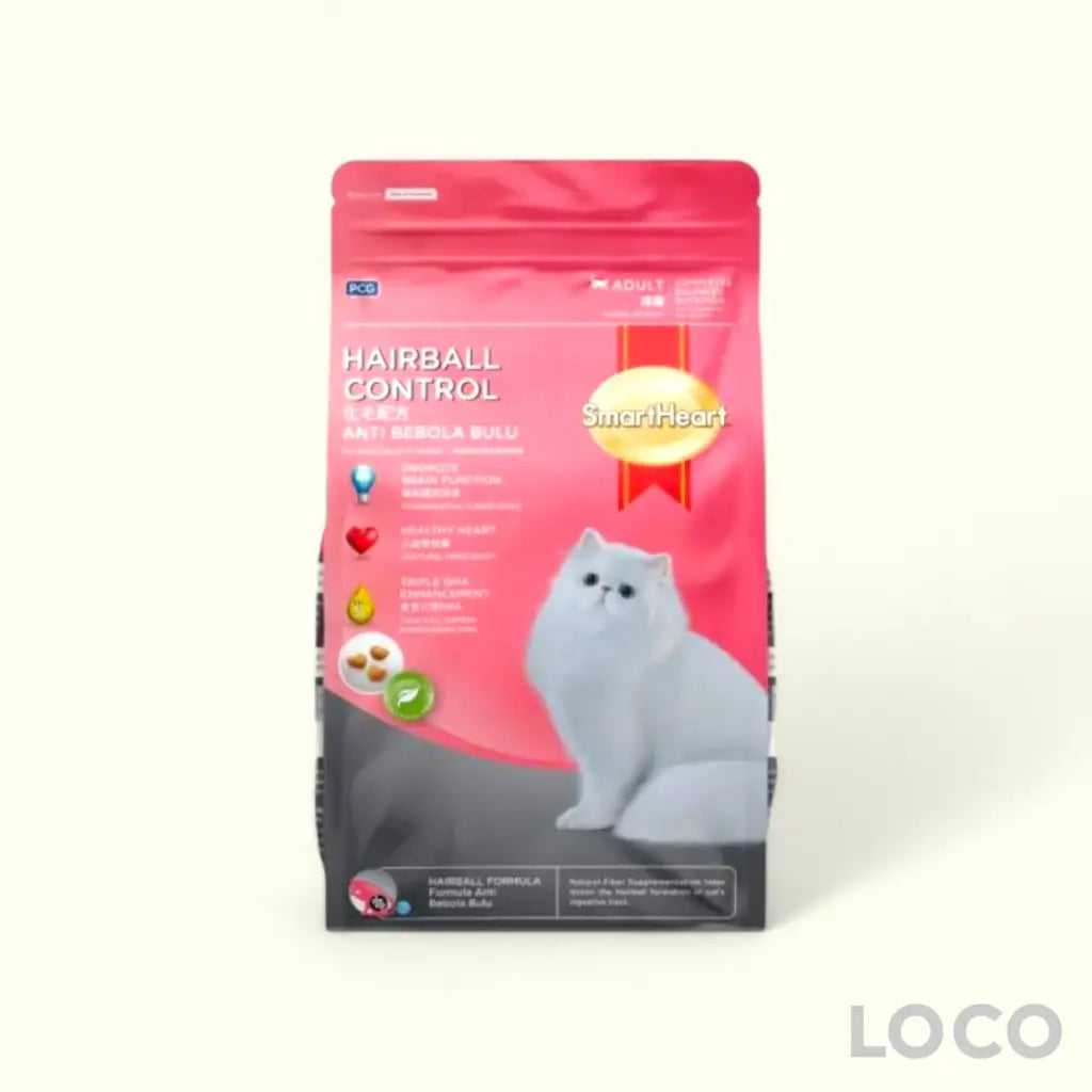 Smart Heart Dry Cat Food 1.2kg/1.1kg - Hairball Control