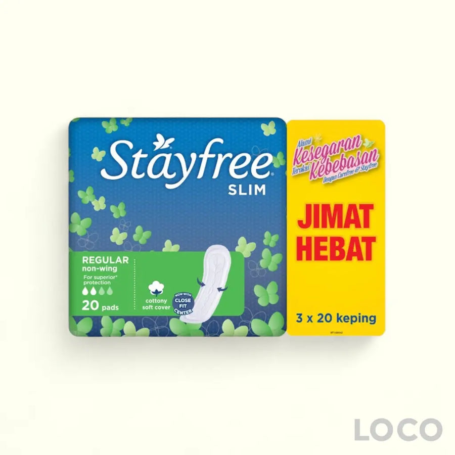 Stayfree Feminine Pads Slim Non-Wing 20sx3 Big Value Pack