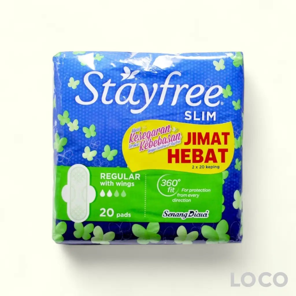 Stayfree Feminine Pads Slim Wing 20SX2 Twin Pack