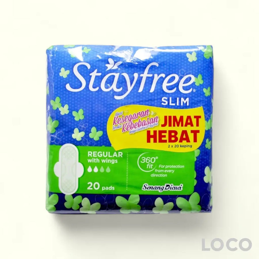 Stayfree Feminine Pads Slim Wing 20SX2 Twin Pack