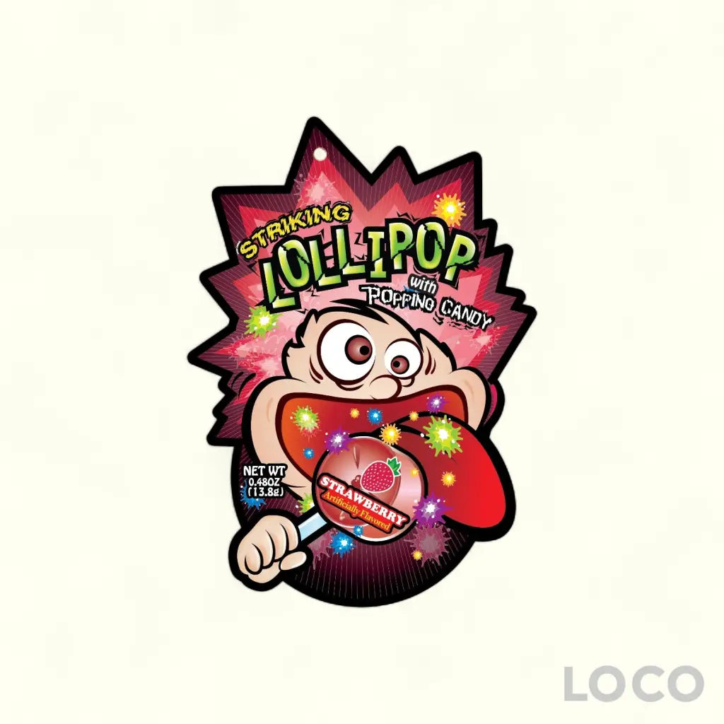 Striking Lollipop With Popping Candy 13.8G - Strawberry