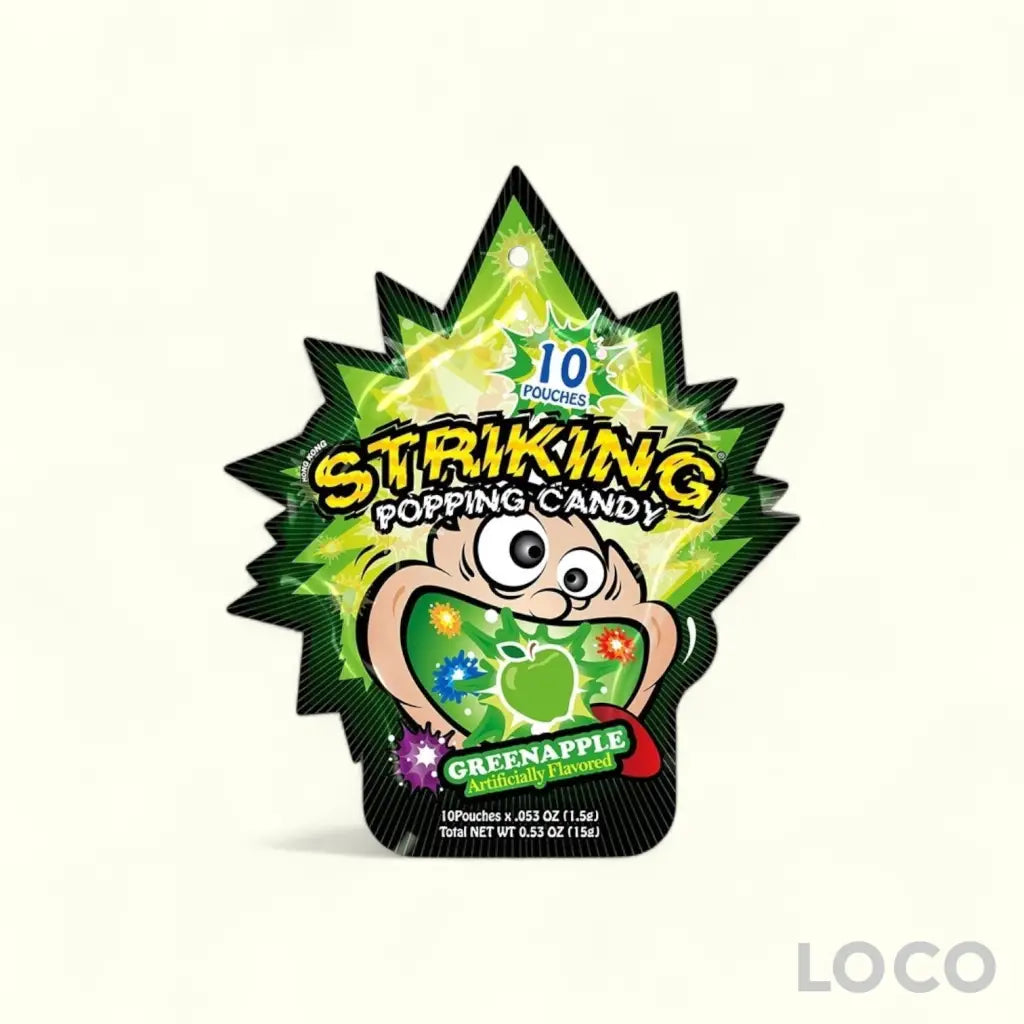 Striking Popping Candy 15G Hang Stripe - Green Apple