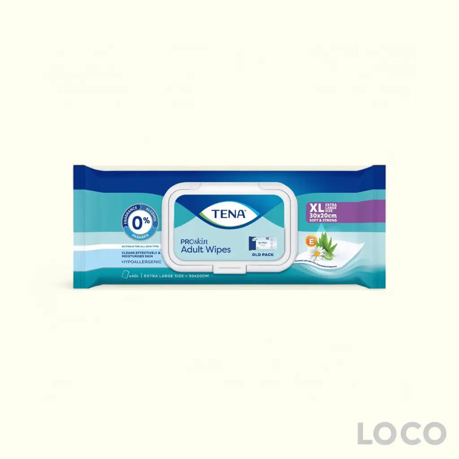 TENA Proskin Adult Wipes 40s - Adult Health