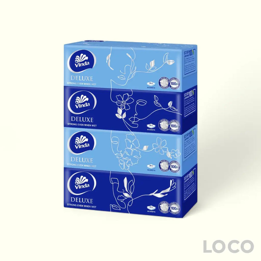 Vinda Box Facial Tissue 3ply 4X80s - Paper & Cotton