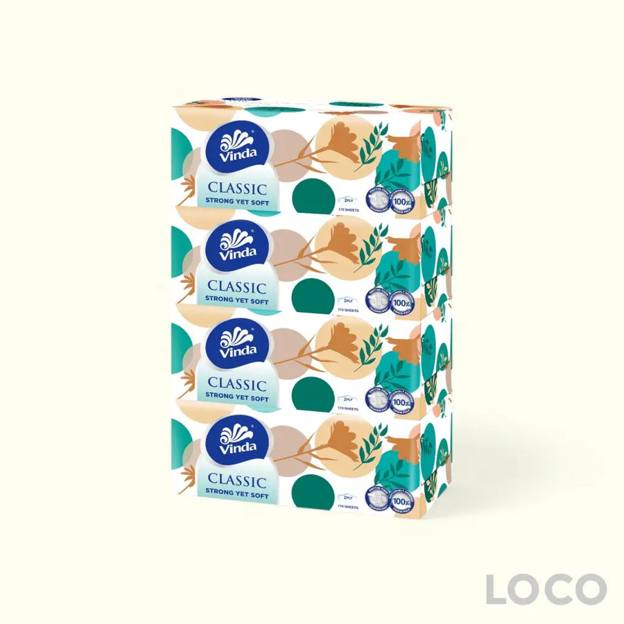 Vinda Classic Box Facial Tissue 2ply 4x170s - Paper & Cotton