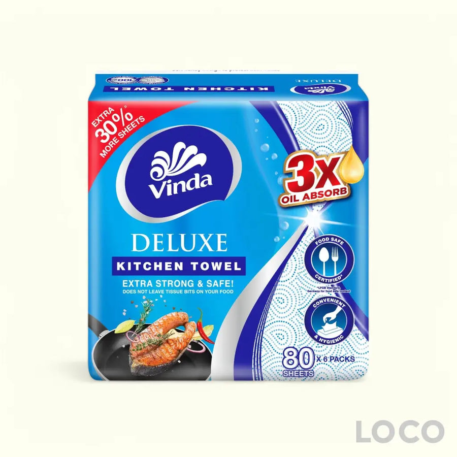 Vinda Kitchen Towel (6X80s) - Paper & Cotton