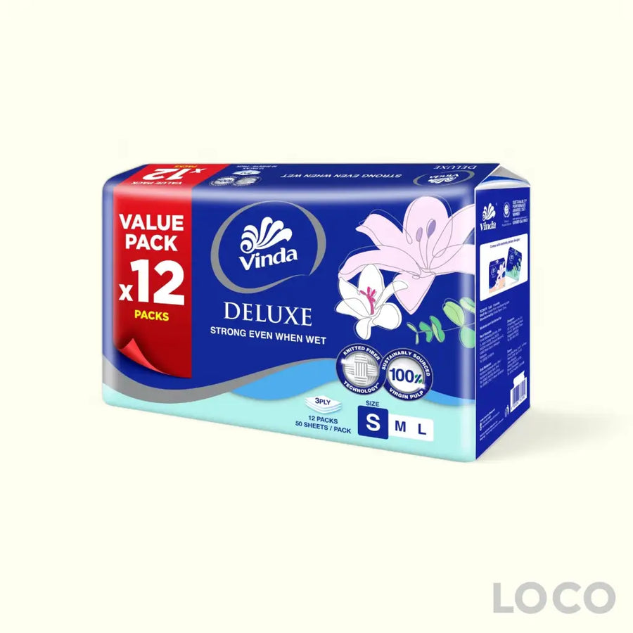 Vinda Soft Pack Facial Tissue 3ply (S) (12X50s) - Paper &