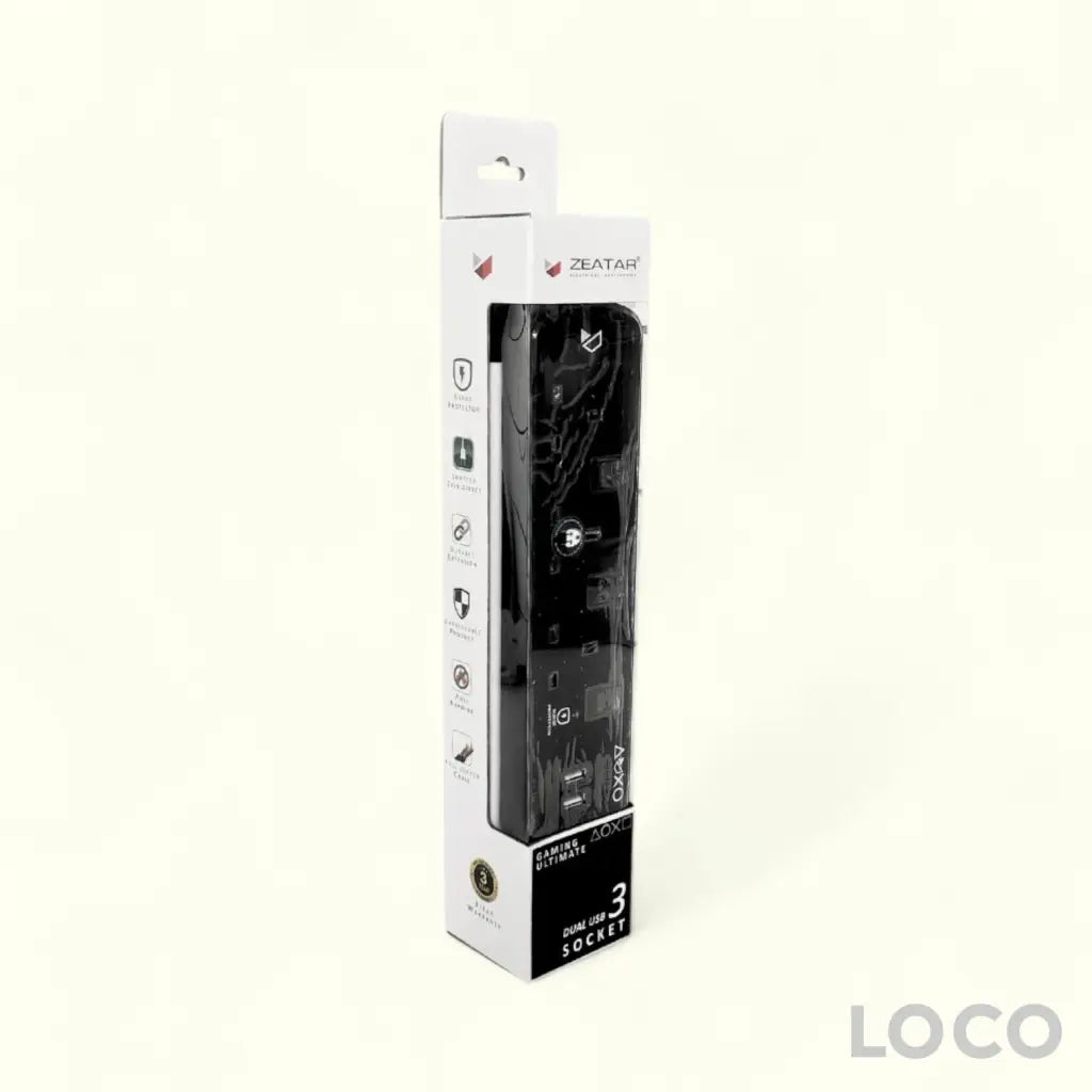 Zeatar Power Strip 3Way USB Surge 2M