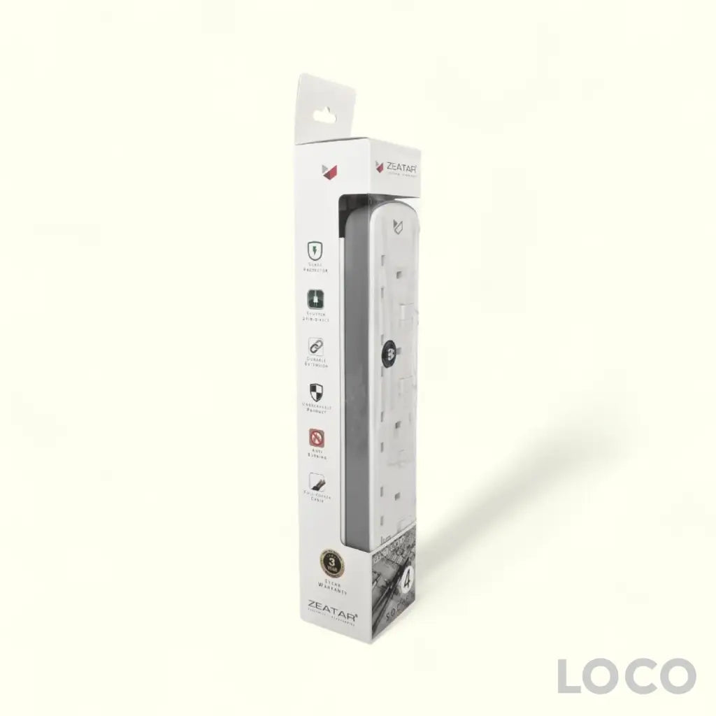 Zeatar Power Strip 4 Way 2M Z814