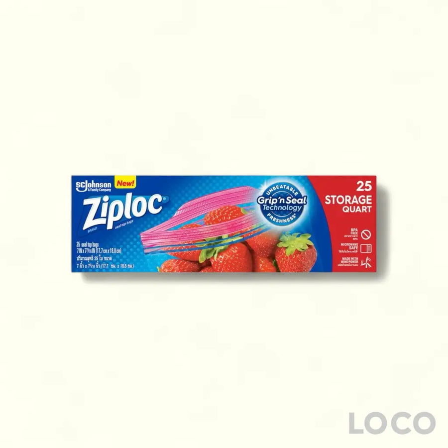 Ziploc Storage Quart Easy Open Tab 25S